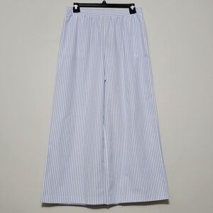 Gianni Bini Womens Pant Size 14 White  Blue Pinstripe Flat Front Pocket Long 357